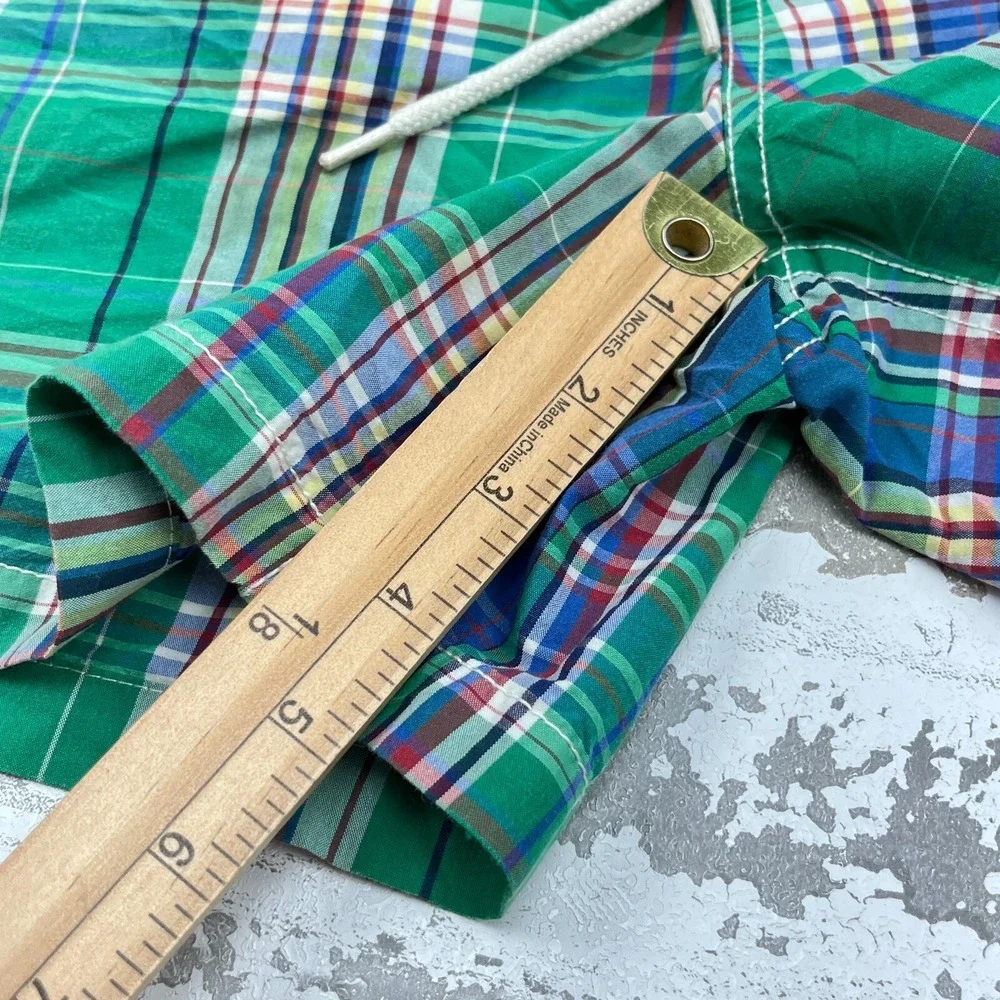 Vintage‎ Polo Ralph Lauren Swim Trunks Men Large Green Bored Shorts 90s Tartan